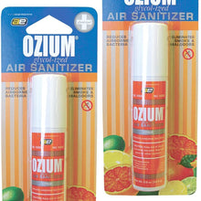 Ozium Smoke & Odor Eliminator Car & Home Air Sanitizer / Freshener, 0.8oz Spray Citrus - Pack of 2