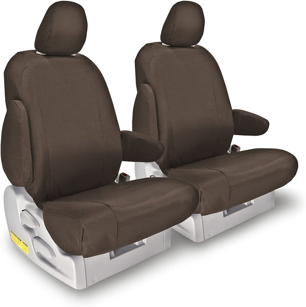 Front Seats: ShearComfort Custom Atomic Pro-Tect Seat Covers for Toyota Corolla (2020-2020) in Grey for Regular Buckets w/Adjustable Headrests (L, LE, Hybrid, or XLE Models Only)
