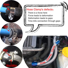 5/8 Rubber Hose Connector with Pipe Clamps - 10an Hose Finisher with Screw Band Clamp for 5/8 Fuel Line Hose, 4Pcs/Pack Black Hose Clamps, Great for Fuel/Oil/Diesel/Gas/Air and Water Hose Pipe