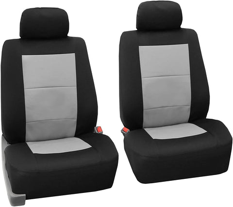 FH Group FB085102 Premium Waterproof Seat Covers (Gray) Front Set – Universal Fit for Cars Trucks & SUVs