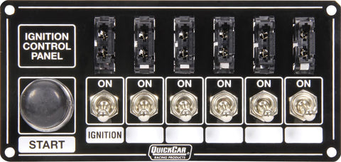 QuickCar Racing Products 50-863 Ignition Panel Blackfused W/Start Button