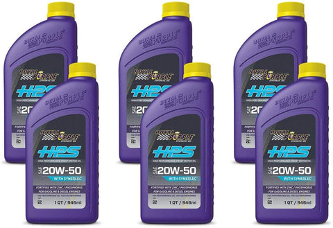 Royal Purple HPS 20W50 High Performance Engine Oil, 6 Quart Case