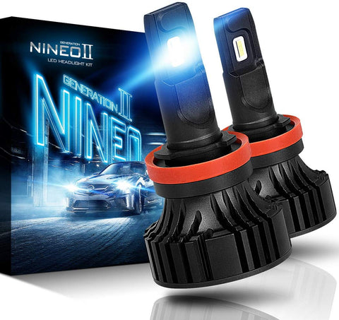 NINEO H11 H8 H9 LED Headlight Bulbs CREE Chips,12000Lm 5090Lux 6500K Extremely Bright All-in-One Conversion Kit,360 Degree Adjustable Beam Angle