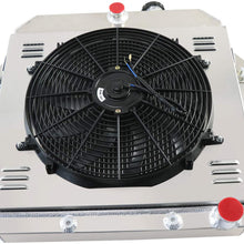 OzCoolingParts 4 Row Core All Aluminum Radiator +16" Fan w/Shroud + Thermostat/Relay Wire Kit for 1960-1962 61 Chevy C10 K10 K20 C20 C30 Pickup Suburban, V8