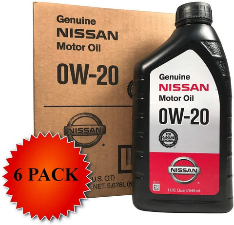 Genuine Nissan Synthetic 0W-20 Motor Oil 999PK-000W20N (Case of 6)