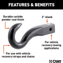 CURT 45500 Forged Tow Hook Trailer Hitch Ball Mount, Fits 2-Inch Receiver