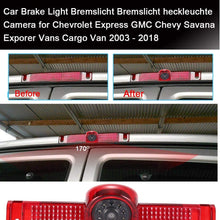 4.3 '' Rearview Mirror + Third Roof Top Mount Brake Lamp Reverse Rear View Backup Camera Angle and Distance Adjustable IR Night Vision for Chevrolet Express GMC Chevy Savana Exporer Vans Cargo