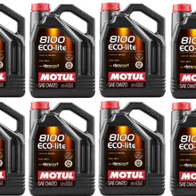 Motul 108536 Set of 8 8100 ECO-lite 0W-20 Motor Oil 5-Liter Bottles
