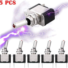 5pcs SPST LED Lighted Rocker Toggle Switch Linkstyle Marine Toggle Switch, On-Off LED Toggle Switch 12V 20A for Car RV Vehicles Truck Boat