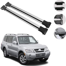 OMAC Roof Rack Cross Bars Luggage Carrier Silver 2 Pcs Fits Mitsubishi Montero 2001-2005 | Aluminum Silver Cargo Carrier Rooftop Luggage Crossbars