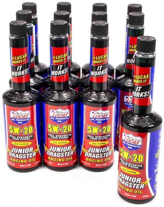 Lucas Oil 10380-12PK 5W-20 Junior Dragster Synthetic Karting Oil - 15 oz., (Case of 12)