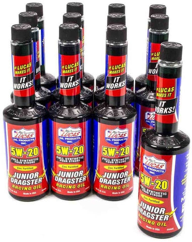 Lucas Oil 10380-12PK 5W-20 Junior Dragster Synthetic Karting Oil - 15 oz., (Case of 12)