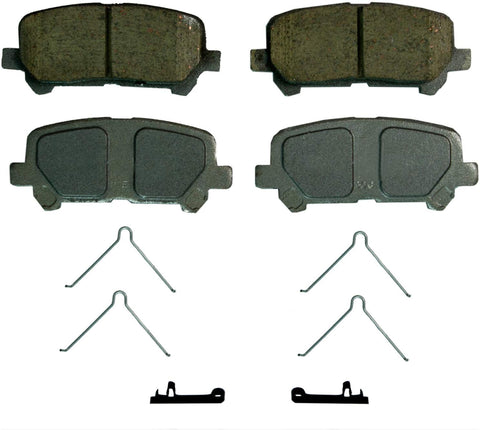 Wagner ThermoQuiet QC1585 Ceramic Disc Pad Set With Installation Hardware, Rear