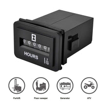 Jayron JR-HM001 Snap in Mechanical Hour Meter Rectangular Hour Meter for DC 6-80V Power Equipment Such as Fork Lifts,Golf carts,Floor Care Equipment,and Any Other Battery Powered Equipment