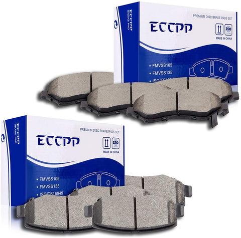Brake Pads Discs Kits,ECCPP 8pcs Front Rear Ceramic Disc Brakes Pads Set for 2007-2016 Jeep Wrangler,2008-2012 Jeep Liberty,2007-2011 Dodge Nitro