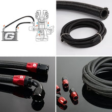 AN-4 16Ft Nylon Stainless Steel Oil Fuel Gas Line Hose Filler Feed Hose + 4AN Hose Fittings Swivel Hose Ends Kit 10PCS