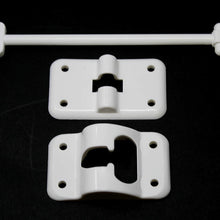 JSP Manufacturing White Plastic 6” T-Style Entry Door Catch Latch Holder for RV Camper Trailer Cargo Hatch Assembly Kit (2)