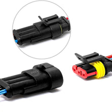 LanHong 3 Pin Way 16 AWG Car Waterproof Electrical Connector Plug with Wire AWG Marine Pack of 5