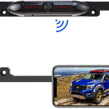 WiFi Wireless License Plate Frame Reversing Camera IR Night Vision PZ439, with IP67 Waterproof Rating, 170 Degrees Perfect Viewing Angle and 8 Infrared Night Vision Lights