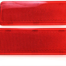 2 Premium Door Reflectors Interior Red Compatible with Ford (1999-2007 SuperDuty F250 F350 F450 F550 Super Duty & 2000-2005 Excursion)