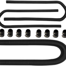 48" Black Stainless Steel Radiator Hose & 44" Heater Hose Kit Universal SS