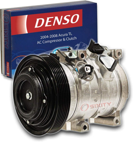 Denso AC Compressor & Clutch for Acura TL 3.2L 3.5L V6 2004-2008 HVAC Air Conditioning Heat