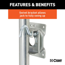 CURT 28155 Marine Boat Trailer Jack with 6-Inch Wheels, 1,500 lbs. 10-3/8 Inches Vertical Travel