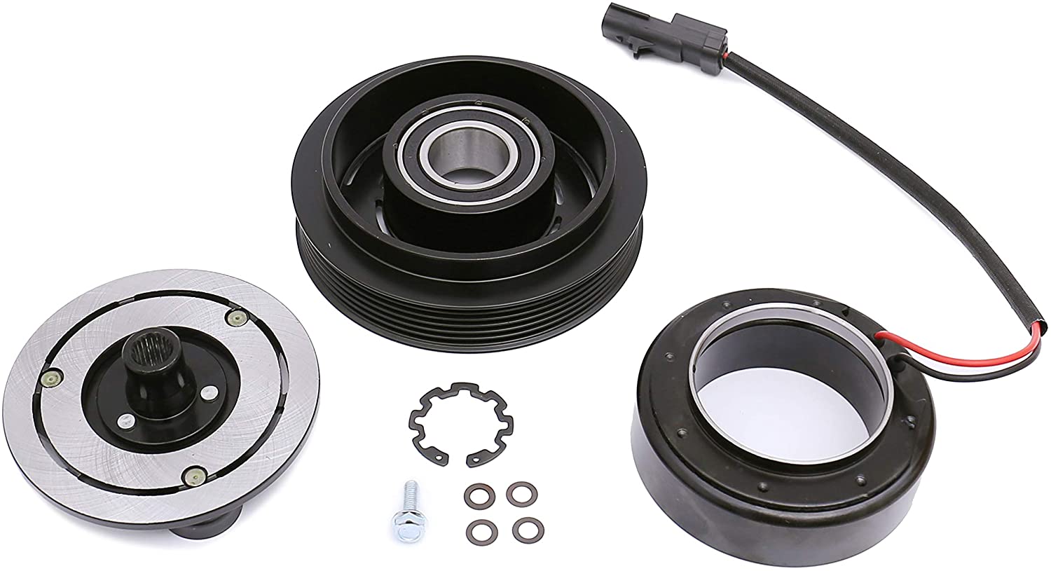 AC Compressor Clutch Assembly Repair Kit 55111400AA CO 10900C fit for 2006-2008 Jeep Liberty 3.7L, 2007-2008 Dodge Nitro 3.7L