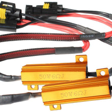 BSLighting 1 Pair (2pcs) H8 H11 LED Headlight DRL Fog Light Load Resistors Wiring Harness Canbus