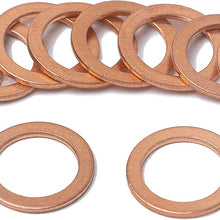 Prime Ave OEM Copper Oil Drain Plug Washer Gaskets Compatible/Replacement for Mercedes Part#: 007603-014106 (Pack of 10)