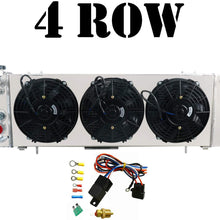 ALLOYWORKS 4 Row All Aluminum Radiator+3X9"Fan Shroud+Relay For 1991-2001 1992 Cherokee XJ/Comanche 4.0L AT/MT