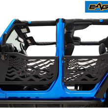 EAG US Flag 4 Tubular Door with Reflection Mirror Fit for 07-18 Jeep Wrangler JK 4 Door Only