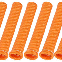 X AUTOHAUX 8 Pcs Orange Spark Plug Wire Boots 1800 Degree Heat Shield Protector Sleeve for Car