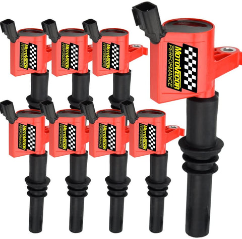 High Performance DG511 Ignition Coil 8 Pack Straight Boot 15% More Energy for Ford F150 F250 F350 F-150 Lincoln Mercury MUSTANG V8 V10 4.6l 5.4l 6.8l Compatible with DG511 C1541 FD508-Upgrade (Red)