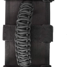 Paracord Roll Bar Grab Grip Handles 3Straps Handles Fit for 2 to 3-inch Roll Bars for Most Jeep Wrangler Models TJ CJ YJ JK JKU JL JLU(Sport, Willys,Sahara,Rubicon) 1986-2019+(2 Pcs,Black)