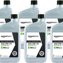 AmazonBasics Full Synthetic Motor Oil, SN Plus, 0W-20, 1 Quart, 6 Pack