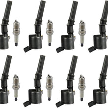 ENA Set of 8 Platinum Spark Plugs and 8 Ignition Coils compatible with 1997-2011 compatible with Ford Crown Victoria Mercury Grand Marquis Lincoln Town Car E-150 4.6L V8 FD503 SP493