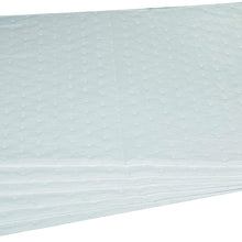 Aain(R) LT011 White Absorbing Heavy Weight Oil-Only Absorbent Mat Pad, Heavy Weight Polypropylene Absorbent Pad, 20" Length x 15" Width, White