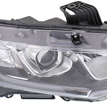 Headlight Assembly Compatible with 2016-2019 Honda Civic Halogen Coupe Hatchback Sedan Passenger Side