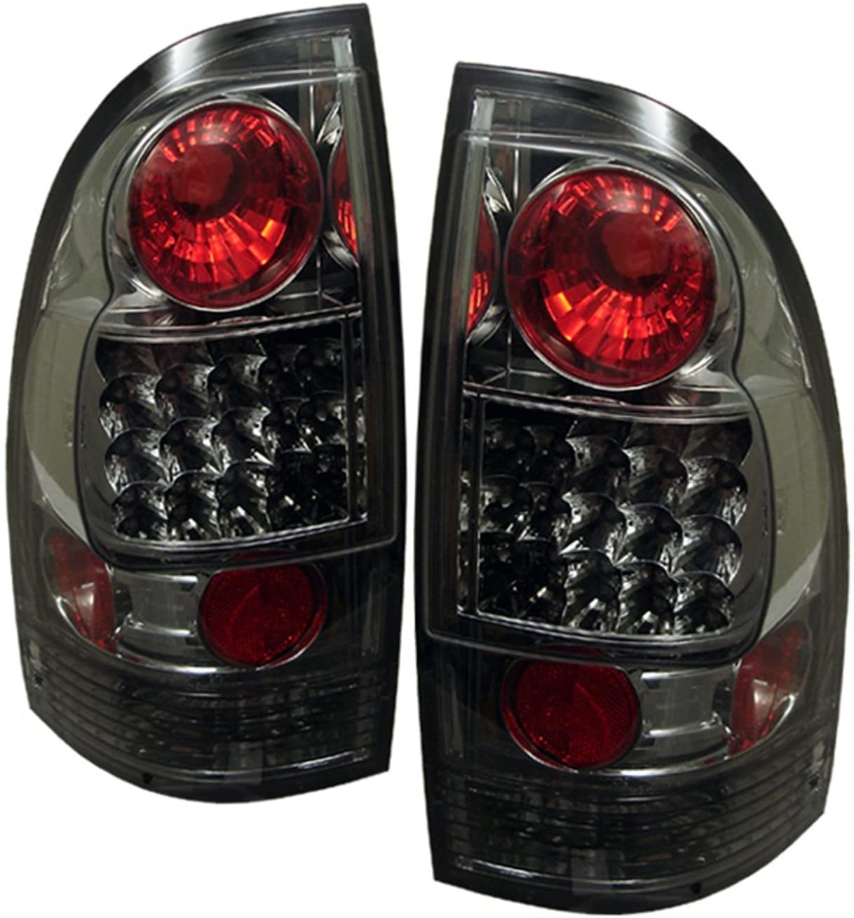 Spyder 5007919 Toyota Tacoma 05-15 LED Tail Lights (not compatible with factory equipped led tail lights) - Signal-3157(Not Included) ; Parking-LED ; Reverse-921(Not Included) - Black (Smoke)