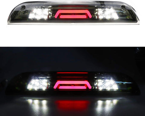 for 14 15 16 17 18 Chevy Silverado/GMC Sierra 1500 2500HD 3500HD LED 3rd Third Brake Light Cargo Lamp High Mount Stop light Chrome Housing + Smoke Lens