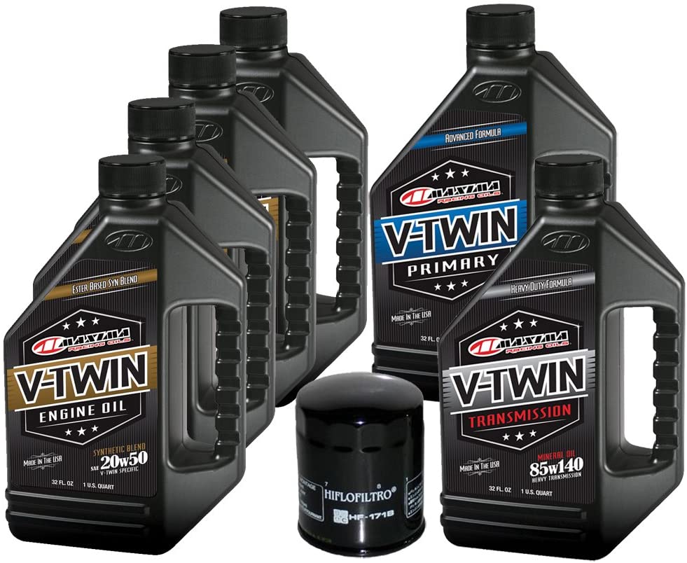 MaximaHiflofiltro VTTOCK21 Complete Engine Oil Change Kit for V-Twin Synthetic Blend Harley Davidson Twin Cam, 6 Quart