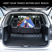 Trunk Organizer Car Storage, Seat Back Storage to Keep Car Trunk Neat, Car Trunk Storage Organizer for SUV Gives You a Big Space Back Seat Trunk, Car Cargo Organizer Frees up Your Trunk Floor.