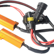 BSLighting Pair HB4 9006 LED DRL Fog Light CANBUS 50W 6Ohm Load Resistors Harness Decoder