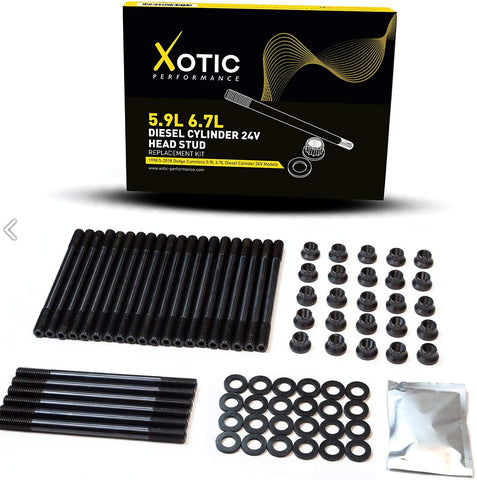 Head Stud Replacement Kit for 1998.5-2018 Dodge Cummins 5.9L 6.7L Diesel Cylinder 24V | Installation Instructions & Assembly Lubricant Included CP876