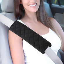 U&M 2pcs Seat Belt Covers, Soft Velvet Feel Car Belt Protector Shoulder Seatbelt Pad for Adults Youth Kids - Car, Truck, SUV, Airplane,Carmera Backpack Straps - by (Black)