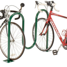 Global Industrial 41" L Wave Bike Rack, Green, Flange Mount, 5-Bike Capacity