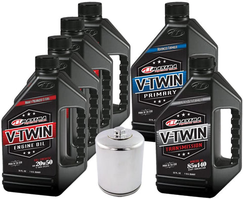 MaximaHiflofiltro VTTOCK15 Complete Engine Oil Change Kit for V-Twin Full Synthetic Harley Davidson Twin Cam, 6 Quart