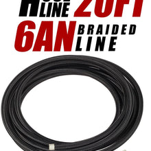 20 Ft 6AN AN-6 Nylon and Stainless Steel Braided Fuel Hose