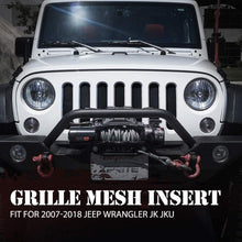 Xprite Black Stainless Steel Mesh Insert for Jeep Wrangler JK JKU 2007-2018 Original Front Hood Matte Grill Grille Grid